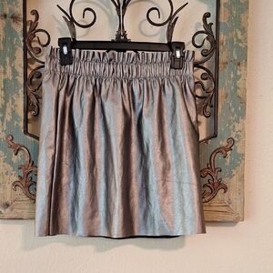 Forever 21 Smocked PewterBubble Mini Skirt. Size MEDIUM